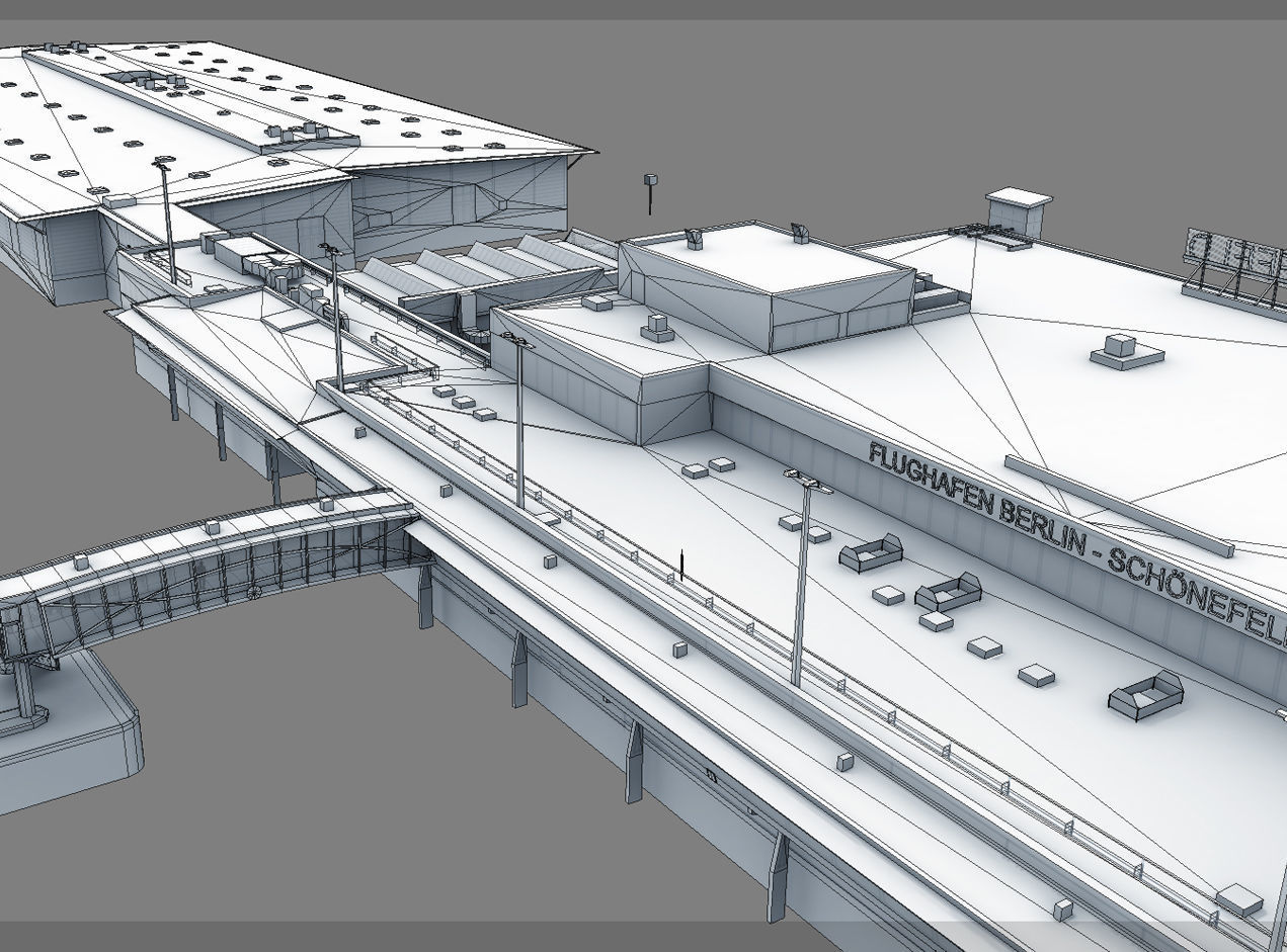 Airport Terminal Schonefeld EDDB  Low-poly 3D model_25