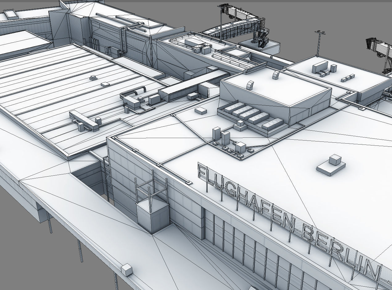 Airport Terminal Schonefeld EDDB  Low-poly 3D model_22