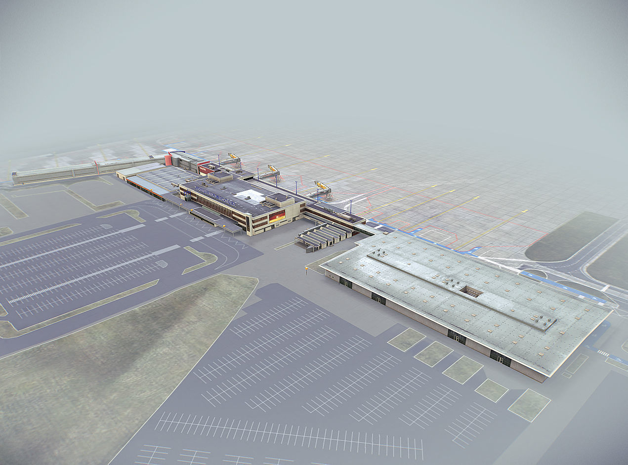 Airport Terminal Schonefeld EDDB  Low-poly 3D model_7