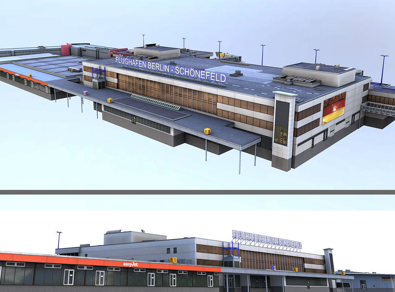 Airport Terminal Schonefeld EDDB  Low-poly 3D model_18