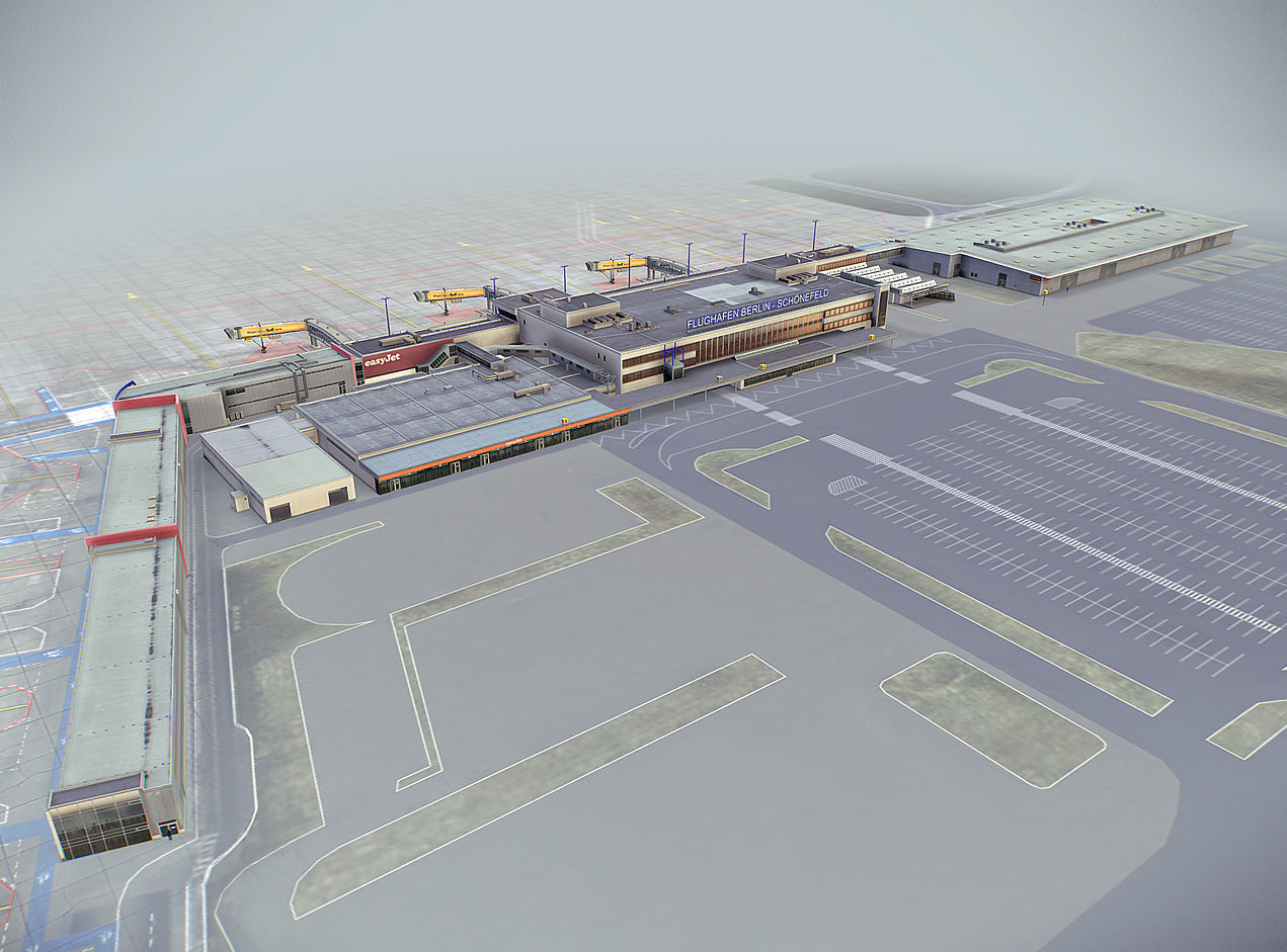 Airport Terminal Schonefeld EDDB  Low-poly 3D model_5