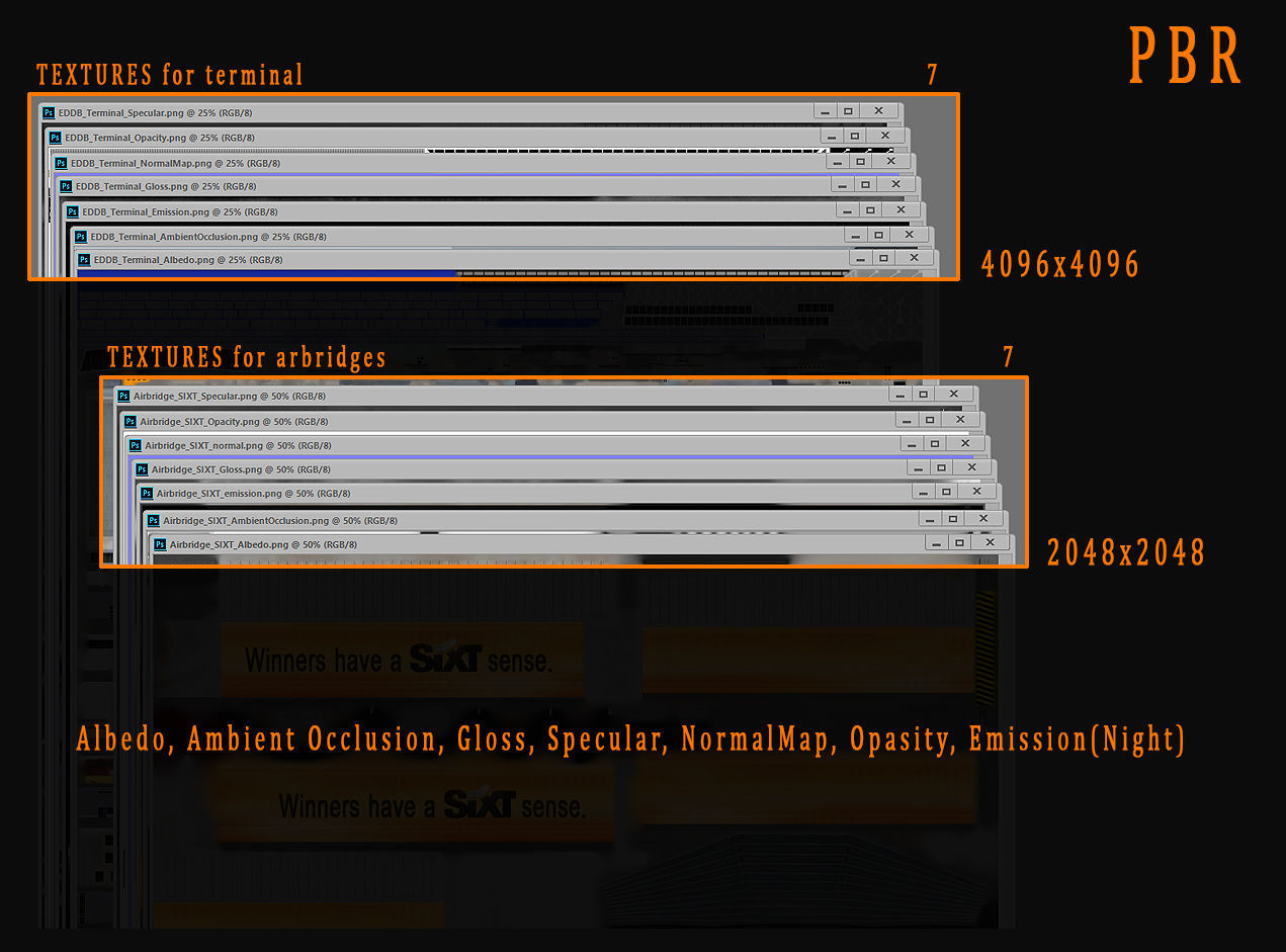 Airport Terminal Schonefeld EDDB  Low-poly 3D model_28