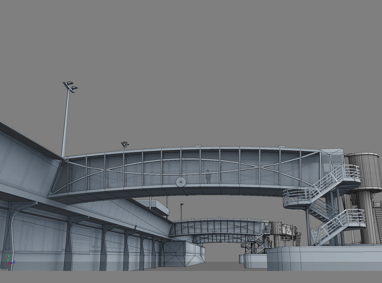 Airport Terminal Schonefeld EDDB  Low-poly 3D model_21
