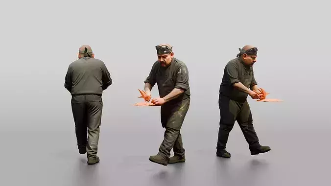 Line Cook Julienning Carrots
