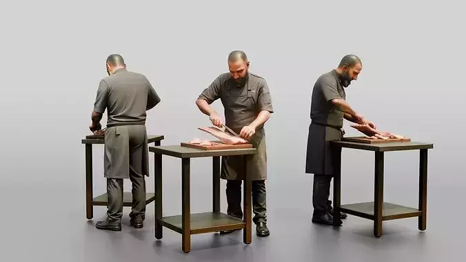 Chef Trimming Rack of Lamb