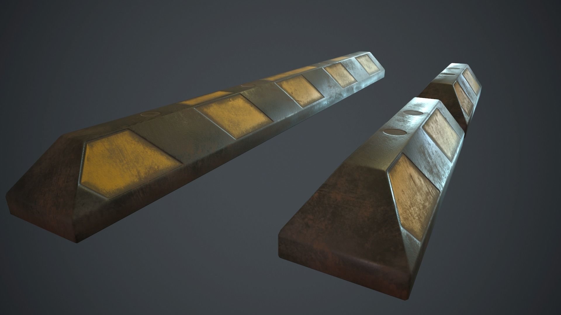 Rubber Parking Curb PBR Game Ready Low-poly 3D model_11