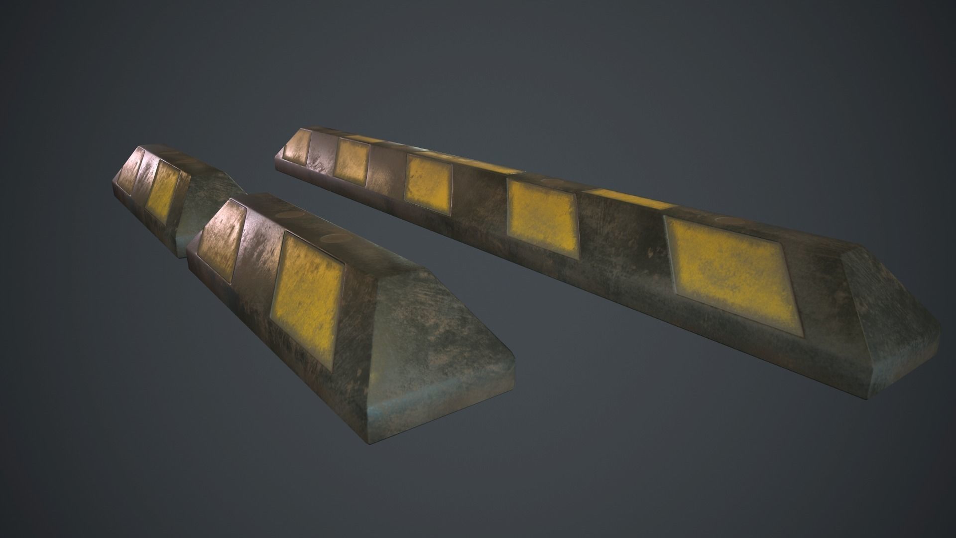 Rubber Parking Curb PBR Game Ready Low-poly 3D model_8