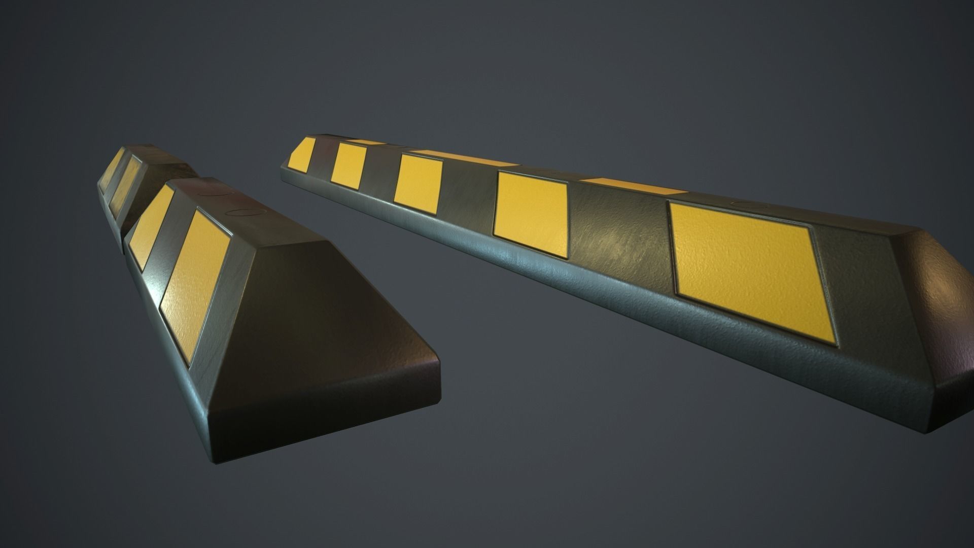 Rubber Parking Curb PBR Game Ready Low-poly 3D model_13