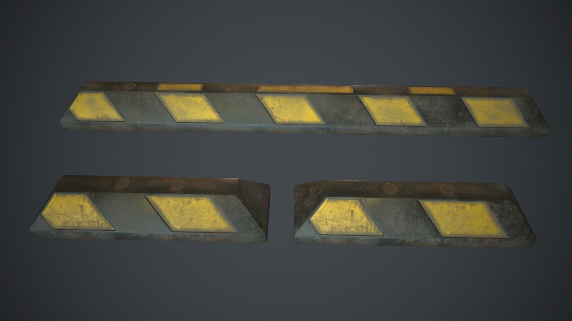 Rubber Parking Curb PBR Game Ready Low-poly 3D model_4