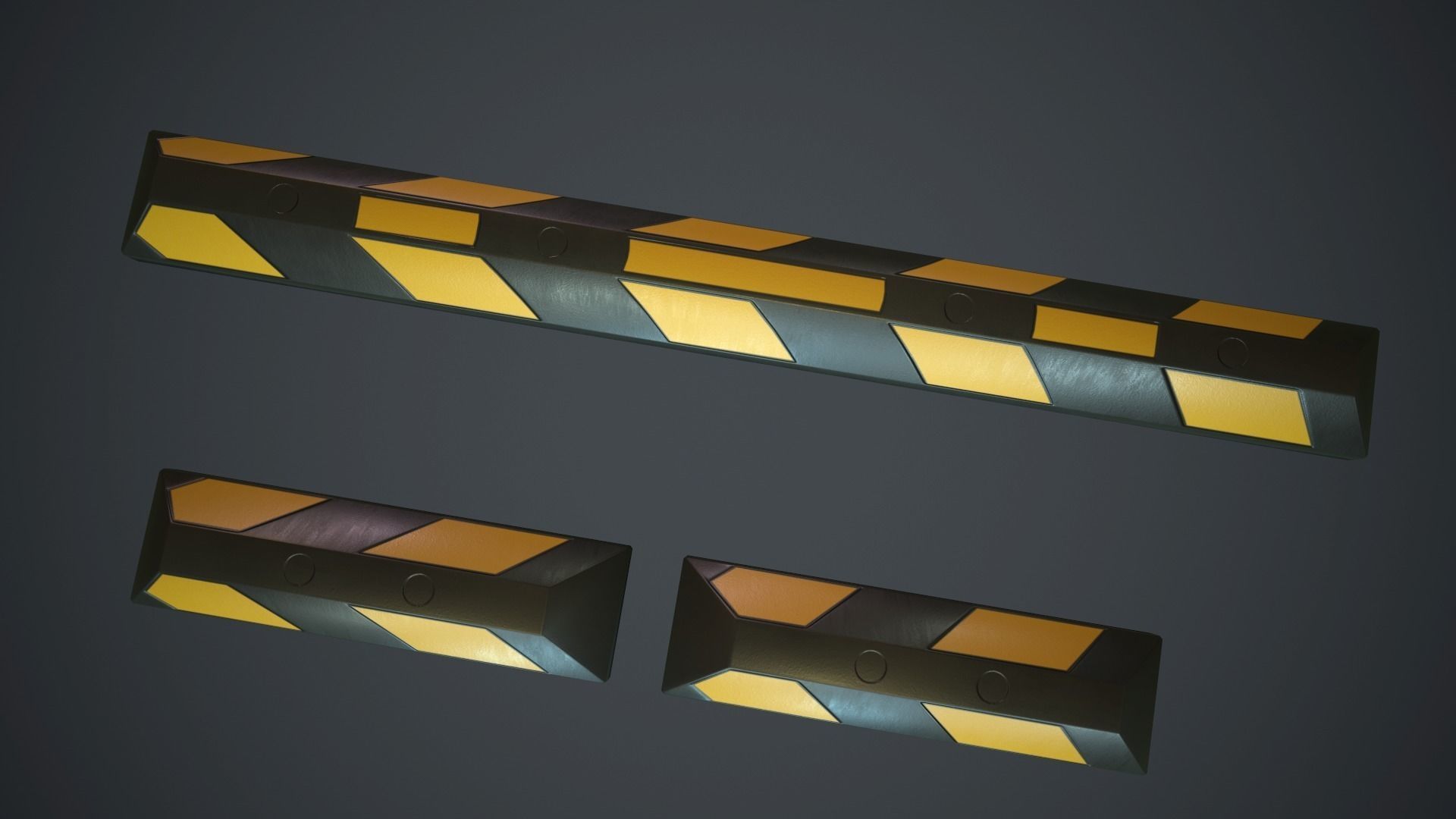 Rubber Parking Curb PBR Game Ready Low-poly 3D model_7