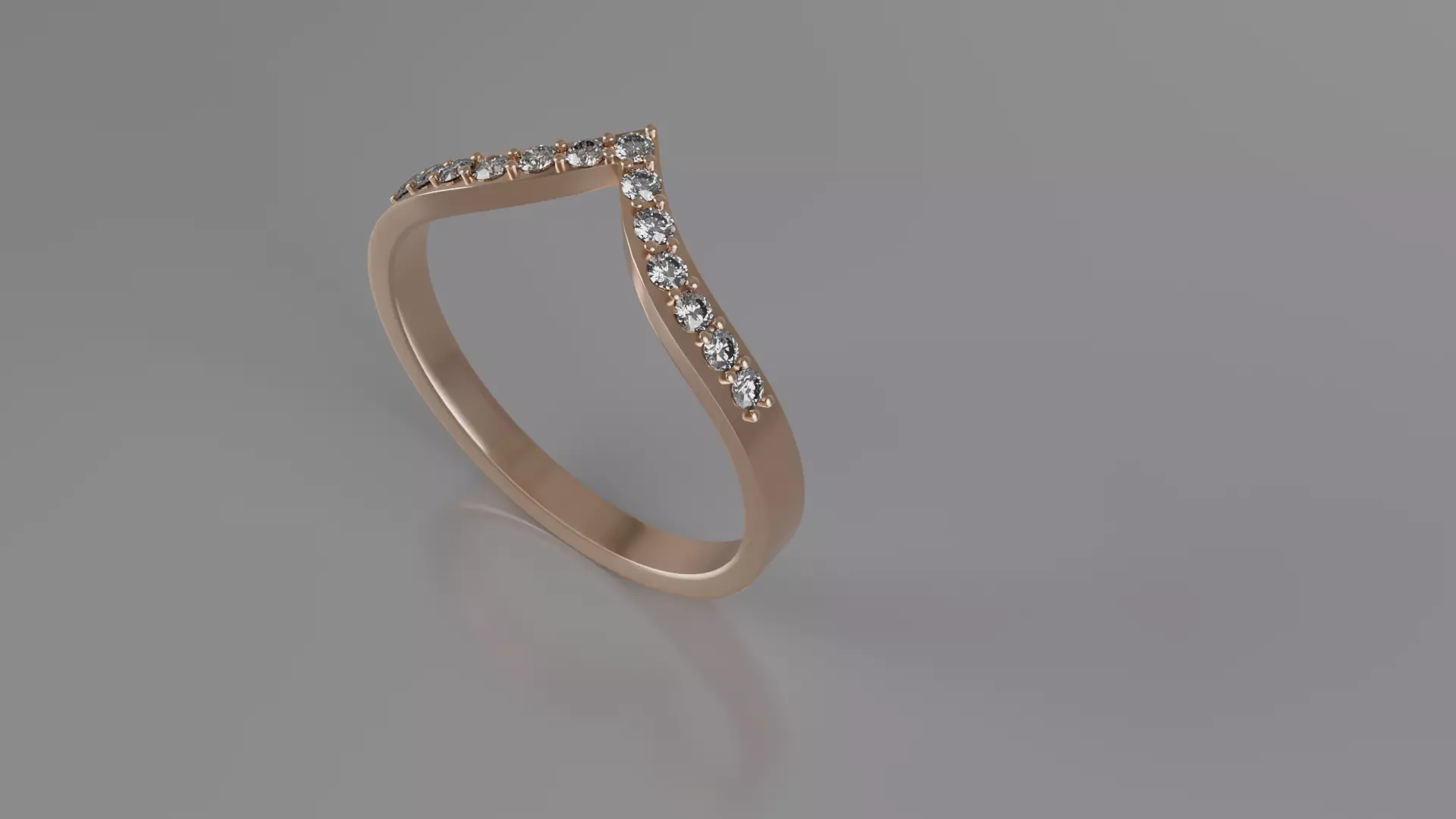Modern Bypass Diamond Ring 3D print model