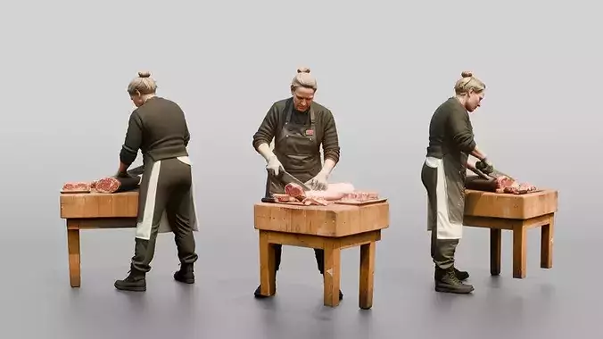 Butcher Cutting Ribeye Steaks