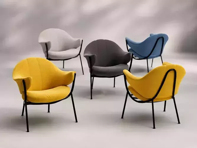 Modern lounge chair 3d model - realistic chair - Low-poly 3D model
