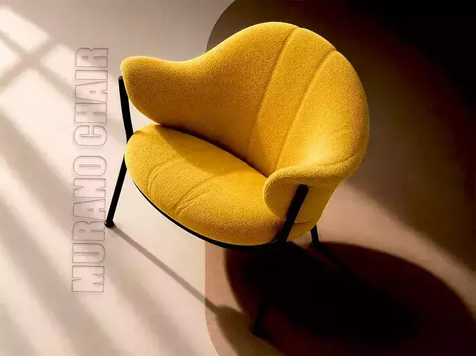 Modern lounge chair 3d model - realistic chair - Low-poly 3D model 5