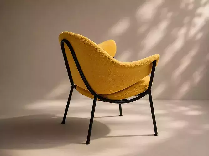 Modern lounge chair 3d model - realistic chair - Low-poly 3D model 6