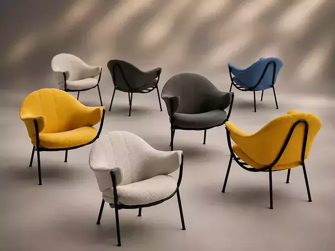 Modern lounge chair 3d model - realistic chair - Low-poly 3D model 3