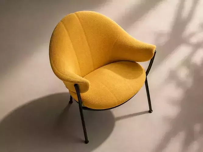 Modern lounge chair 3d model - realistic chair - Low-poly 3D model 4