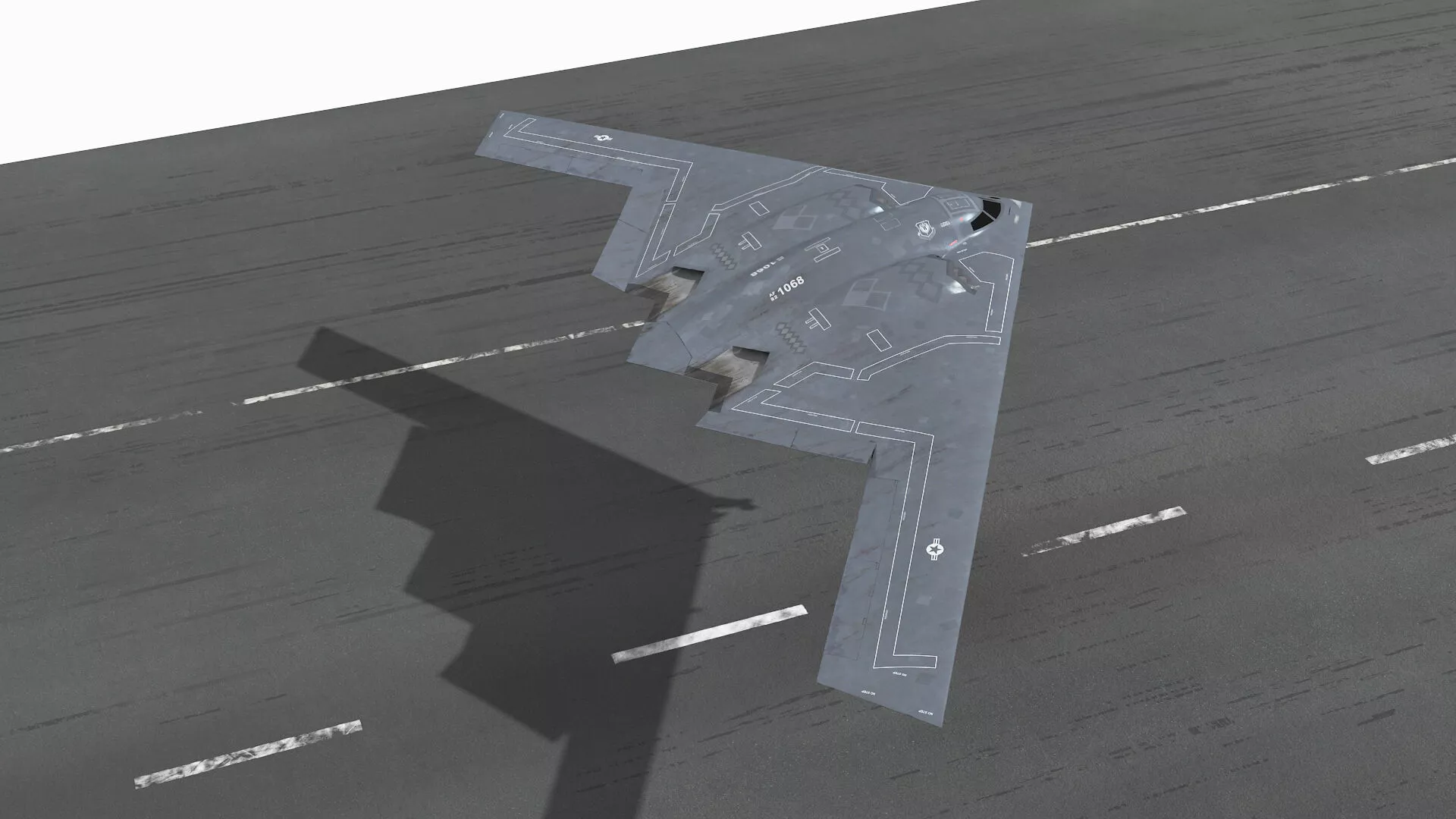 B 2 Spirit Jet Bomber Takeoff Animated Rigged for Maya 3D model