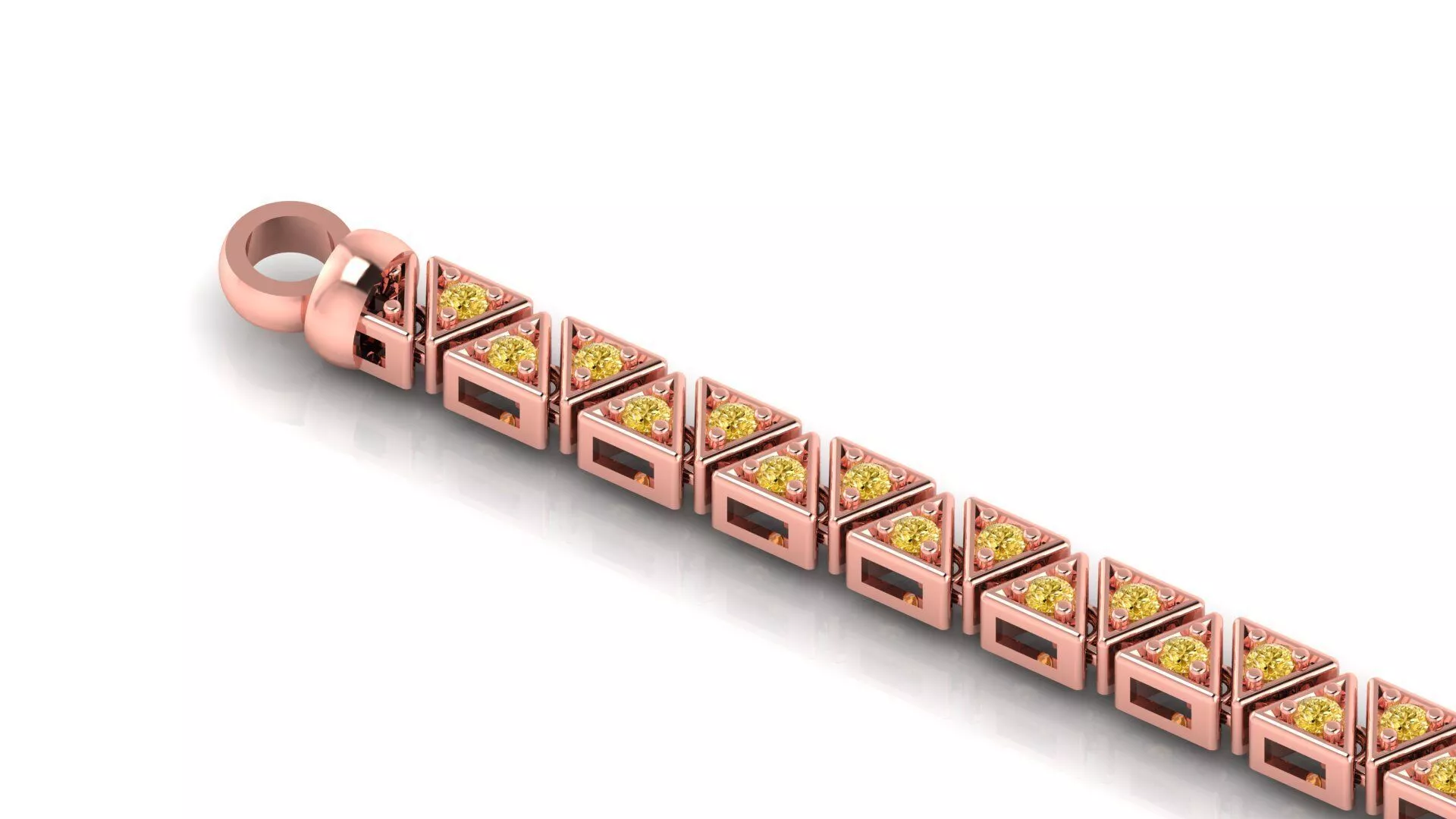 2nd 7 Inch stick Triangle Link Tennis Bracelet CAD Design 3D print model