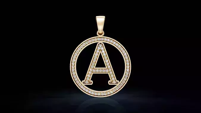 A Letter Monogram Pendant with Gemstones