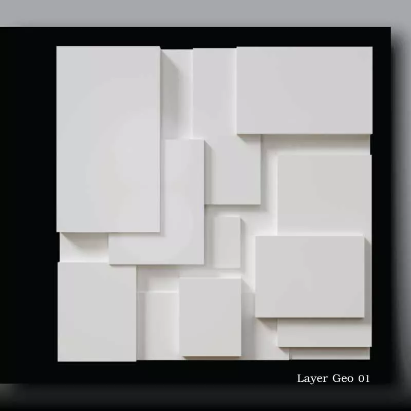 Geometric 3D Layer Pattern CNC Partition Panel Decorate 3D print model
