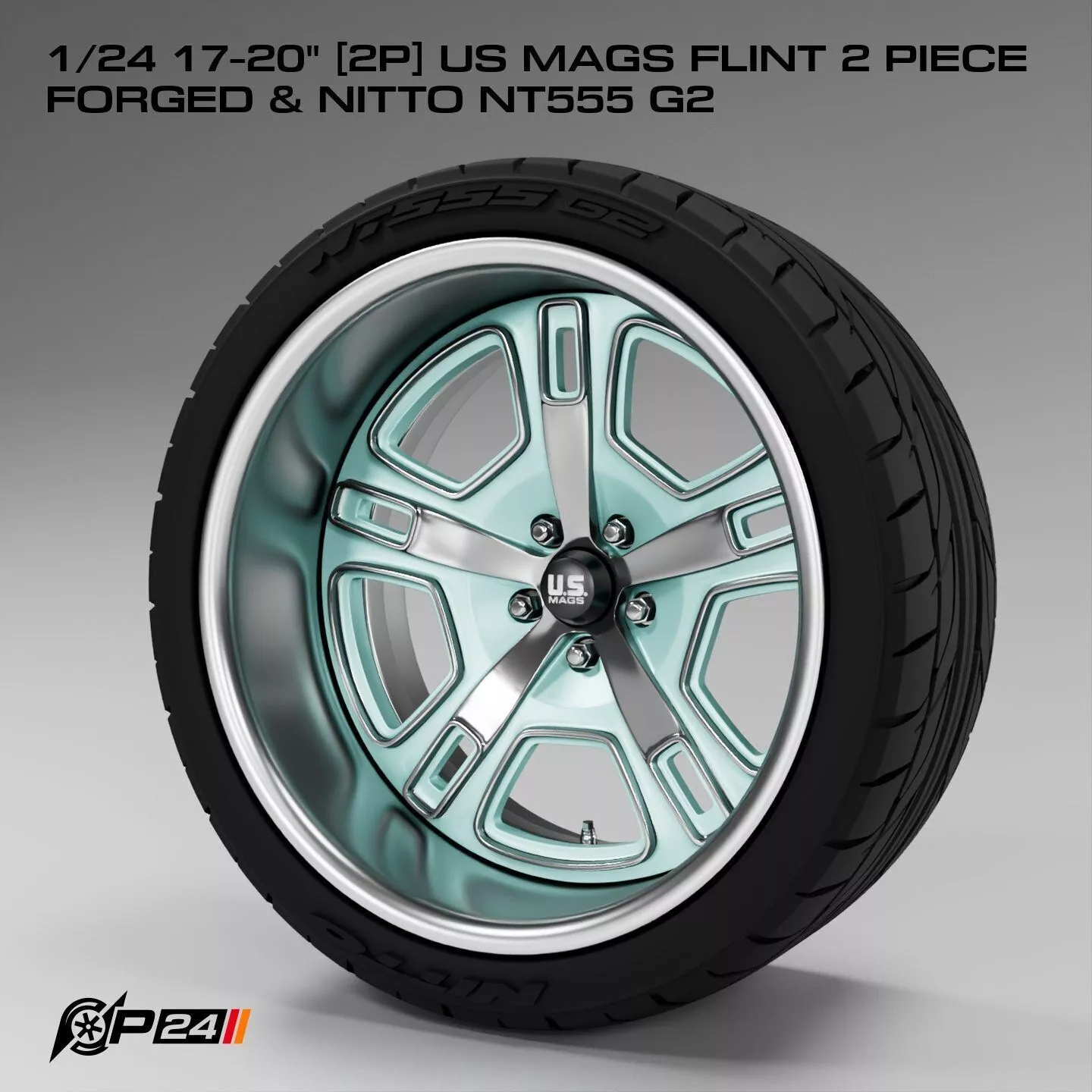 1-24th 17-20 inches 2P US Mags Flint 2 Piece Forged and Nitto... 3D print model