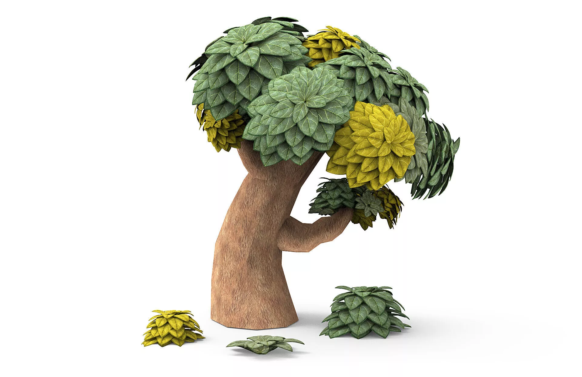 Cartoon tree Low-poly 3D model