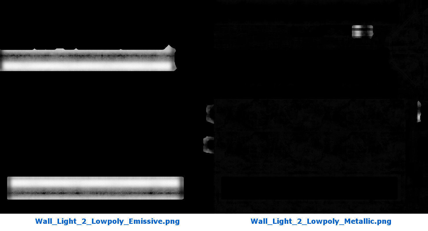 Wall Light 2 Lowpoly Low-poly 3D model_7