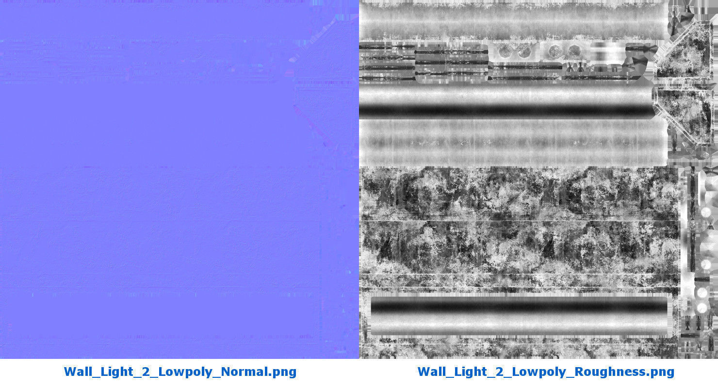 Wall Light 2 Lowpoly Low-poly 3D model_8