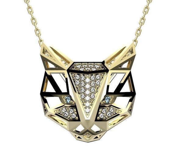 Pendant diamond in gold 3D print model