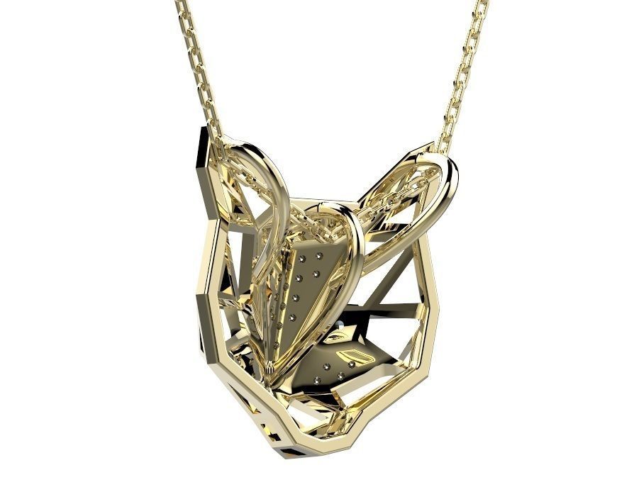 Pendant diamond in gold 3D print model_4