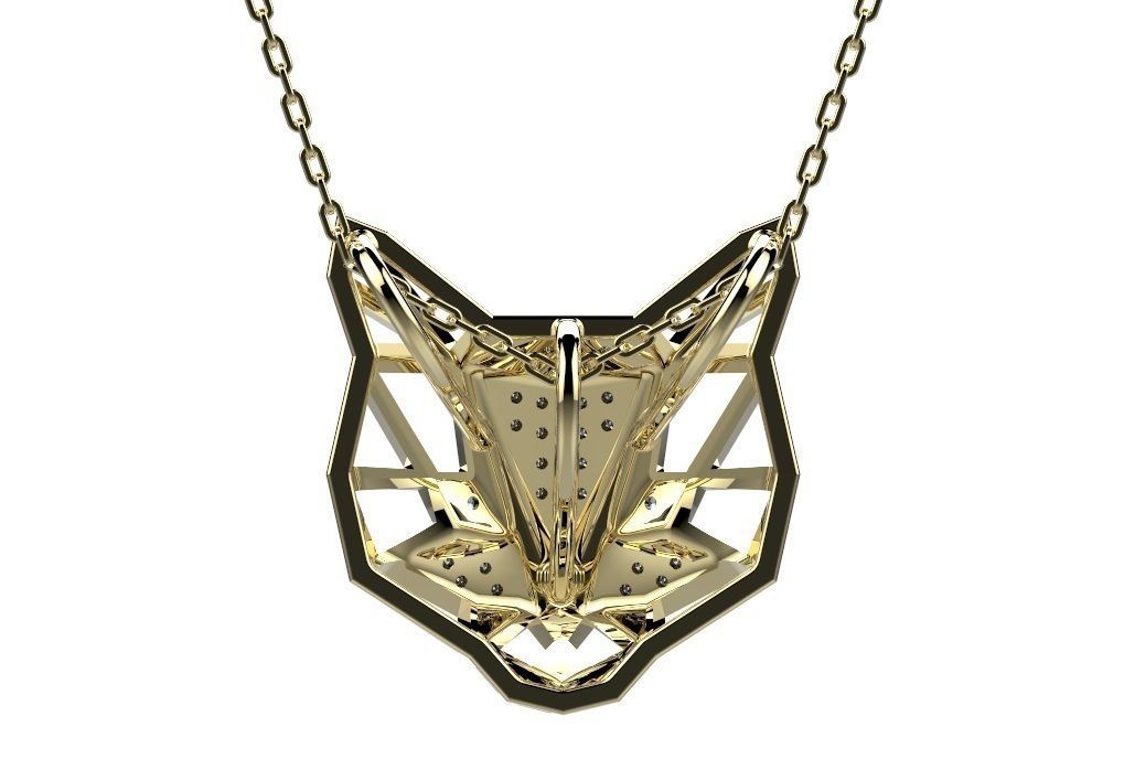 Pendant diamond in gold 3D print model_5
