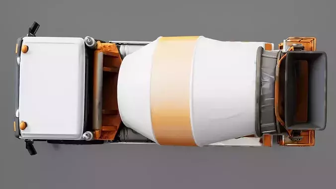 Concrete Mixer Truck Low-poly 3D model 6