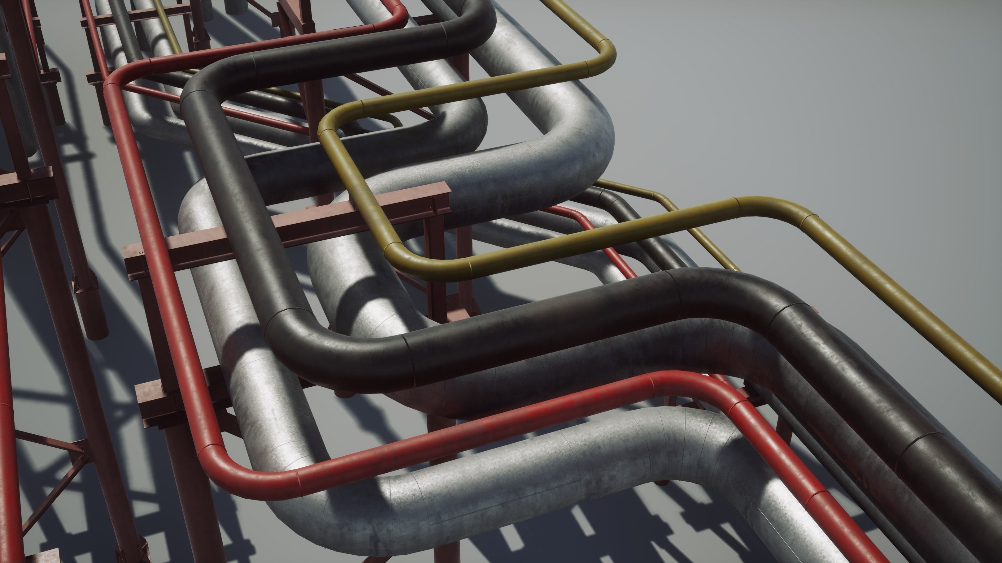 Modular industrial pipeline UE4 UNITY Low-poly 3D model_5