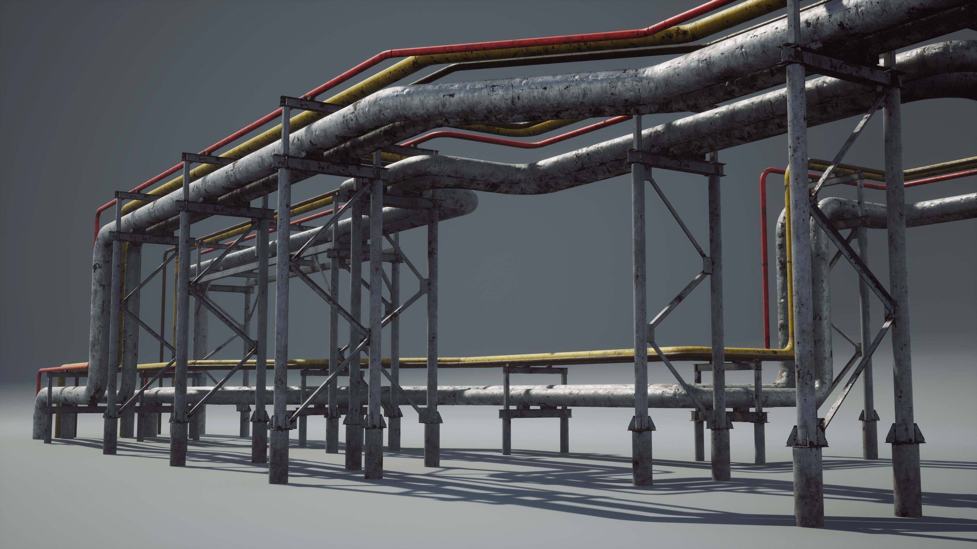 Modular industrial pipeline UE4 UNITY Low-poly 3D model_2