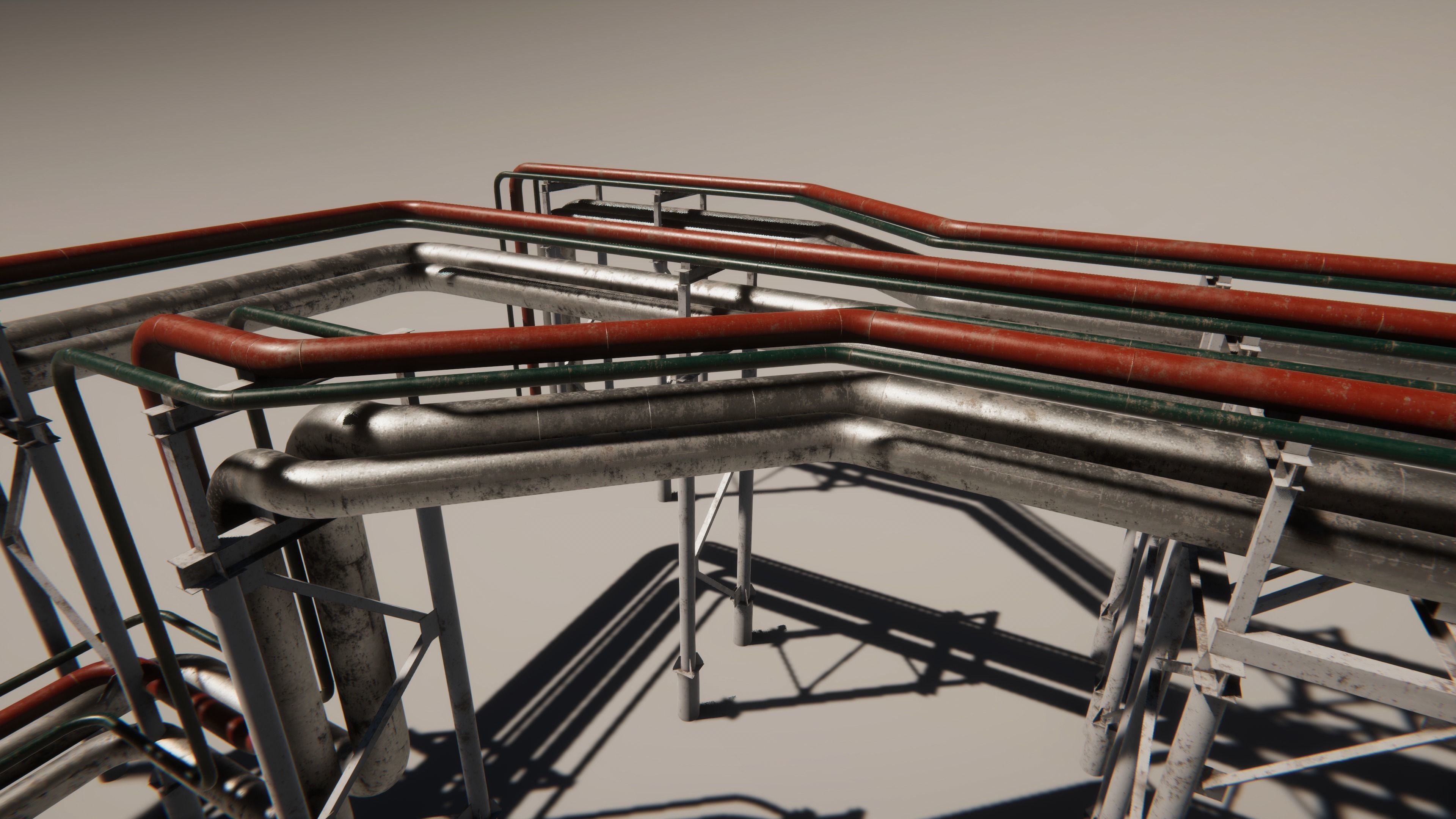 Modular industrial pipeline UE4 UNITY Low-poly 3D model_10