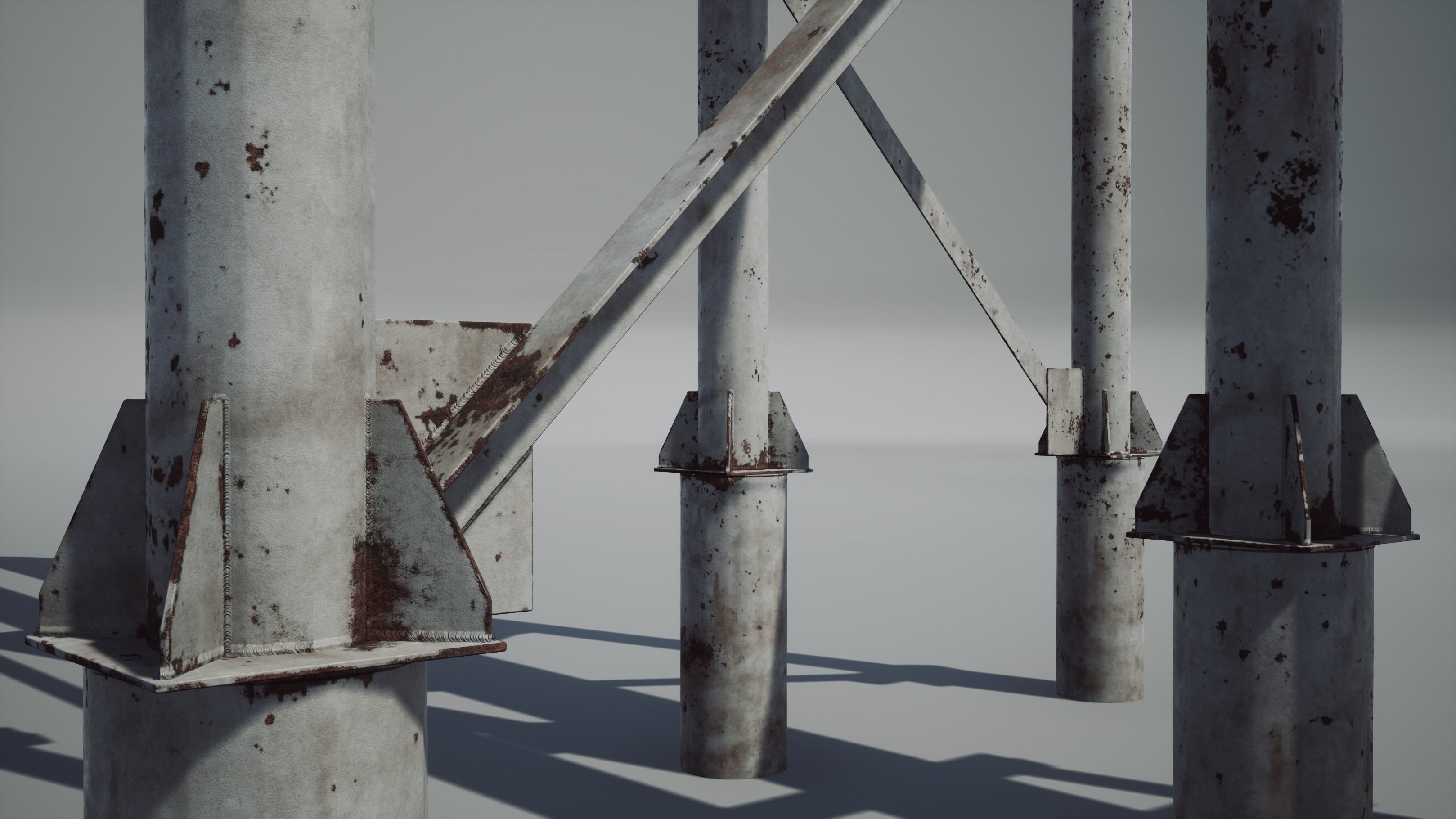 Modular industrial pipeline UE4 UNITY Low-poly 3D model_3