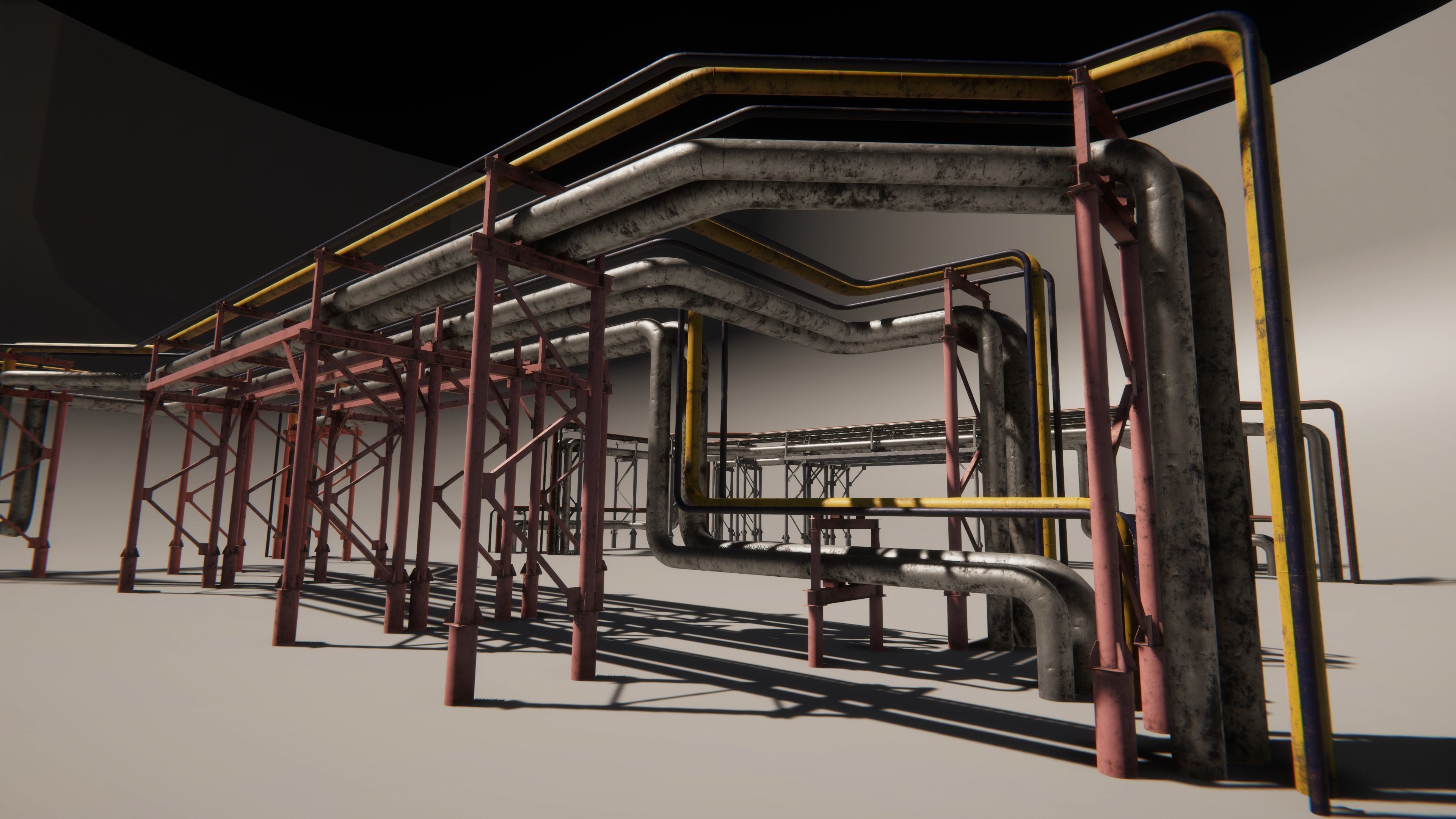 Modular industrial pipeline UE4 UNITY Low-poly 3D model_8