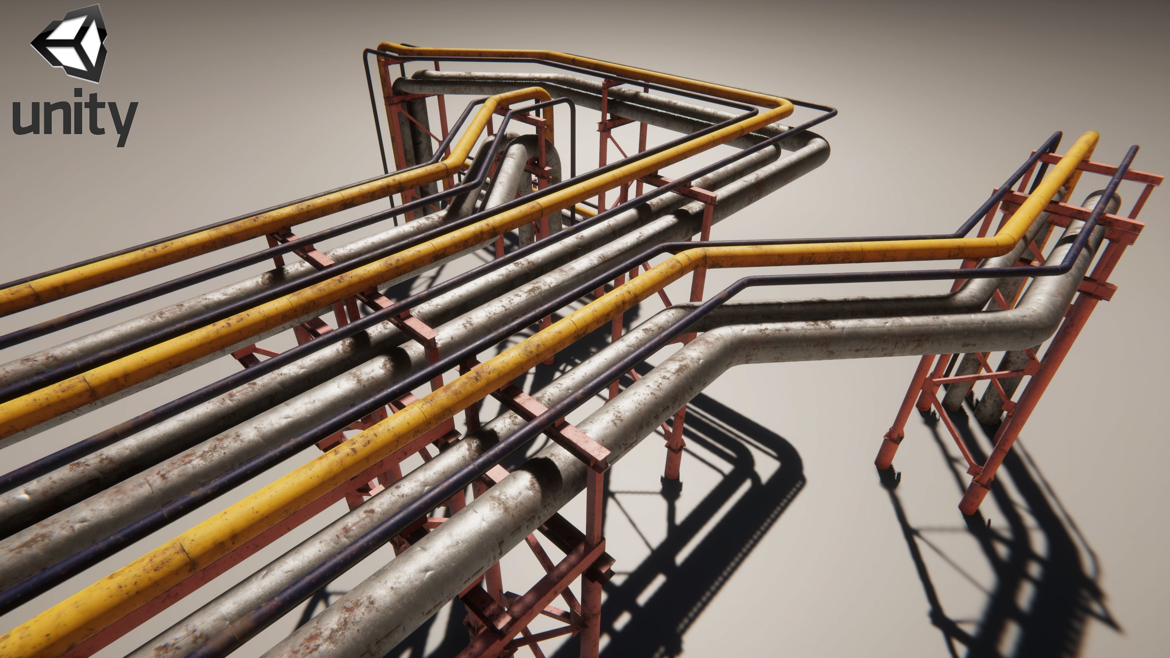 Modular industrial pipeline UE4 UNITY Low-poly 3D model_7