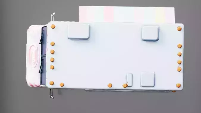 Mobile Candy Shop Truck Low-poly 3D model 6