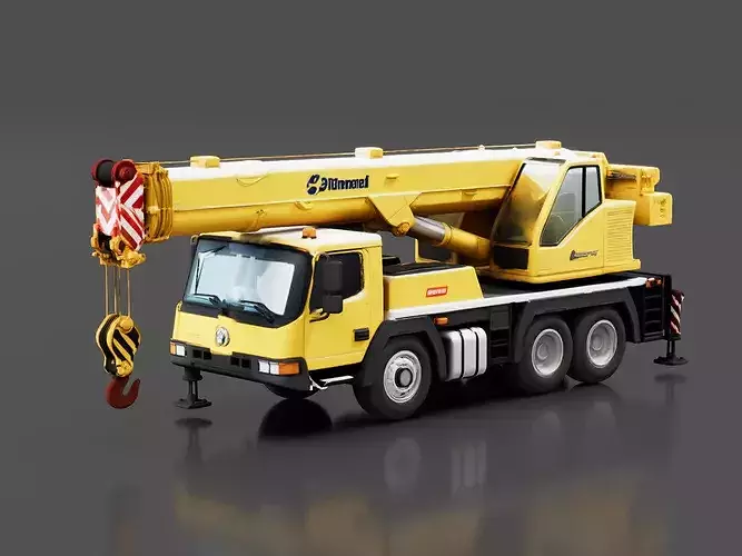 Mobile Crane Truck Low-poly 3D model