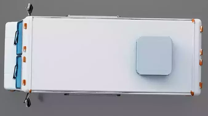 Mobile Fish Market Truck Low-poly 3D model 6
