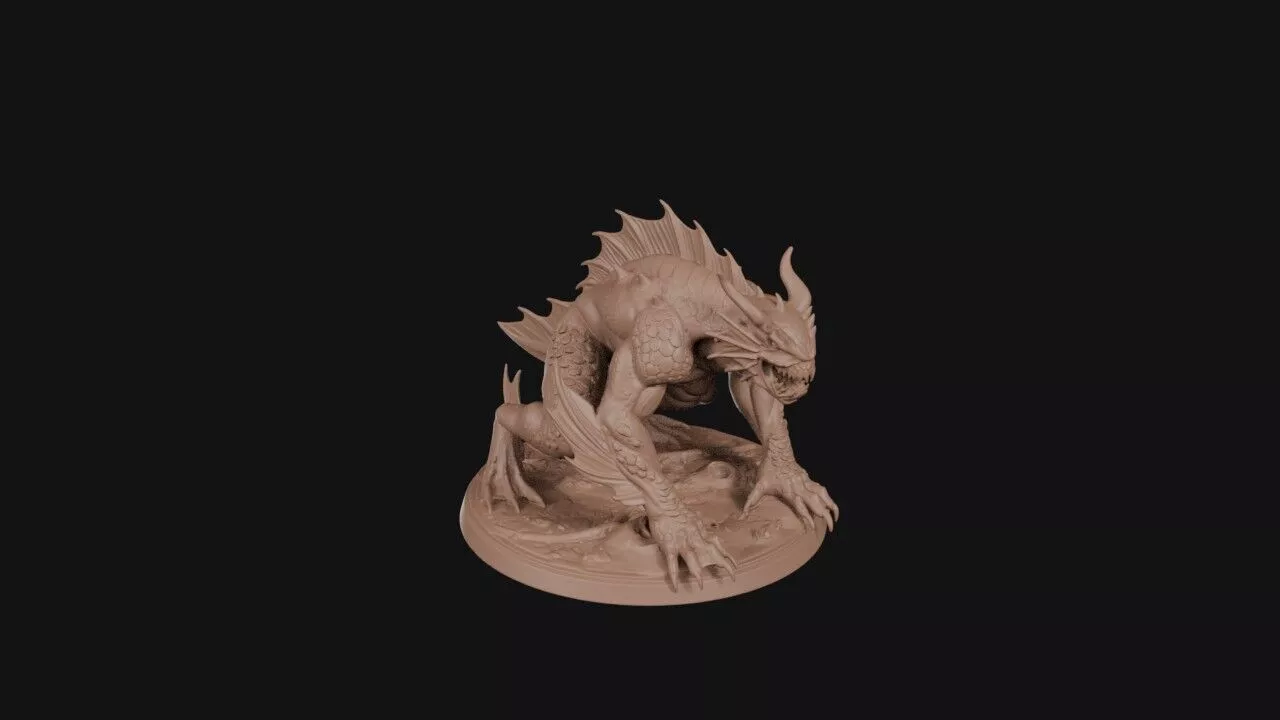 Stormscale Crouched Dragon 3D print model