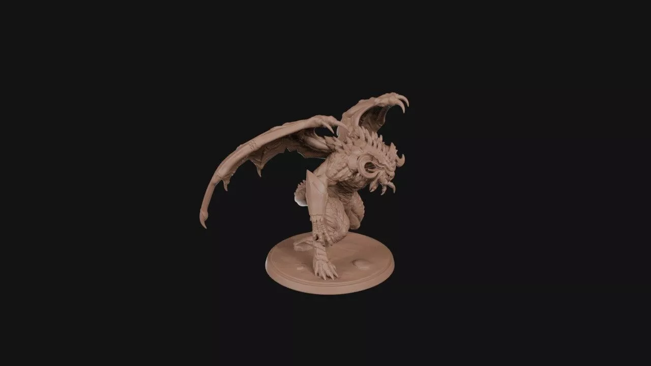 Spiral Horned Wyrm 3D print model