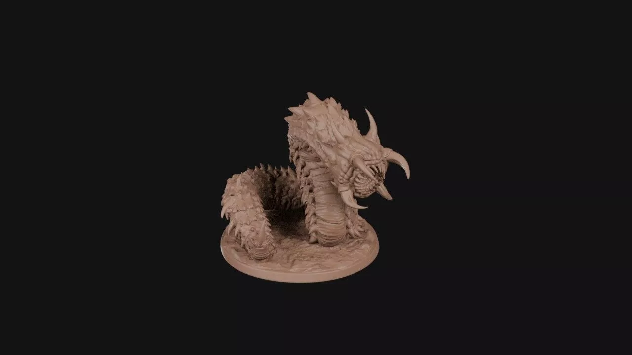 Spiny Worm Behemoth 3D print model