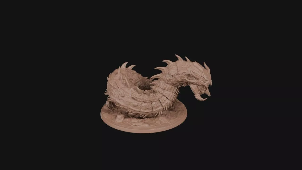 Spined Worm Wyrm 3D print model