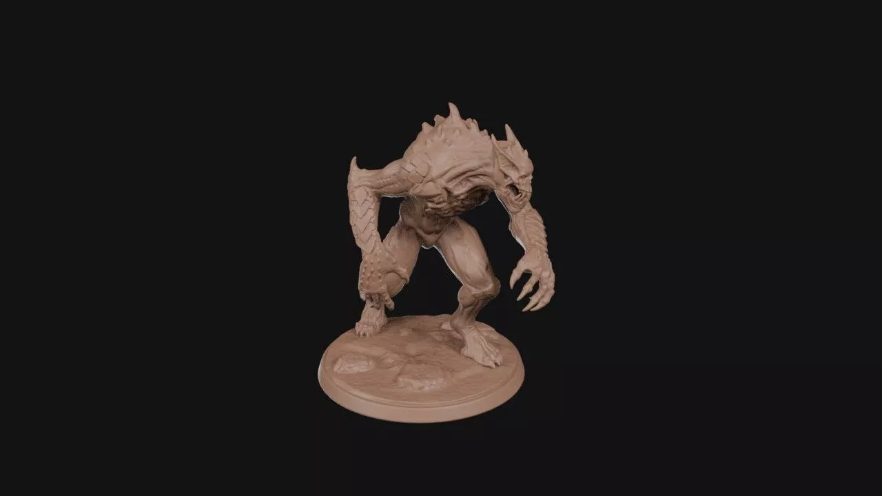 Spineclad Hunched Brute 3D print model