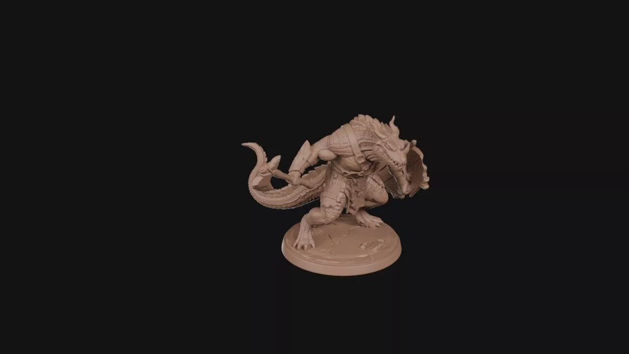 Lizardman Shield Warlord 3D print model
