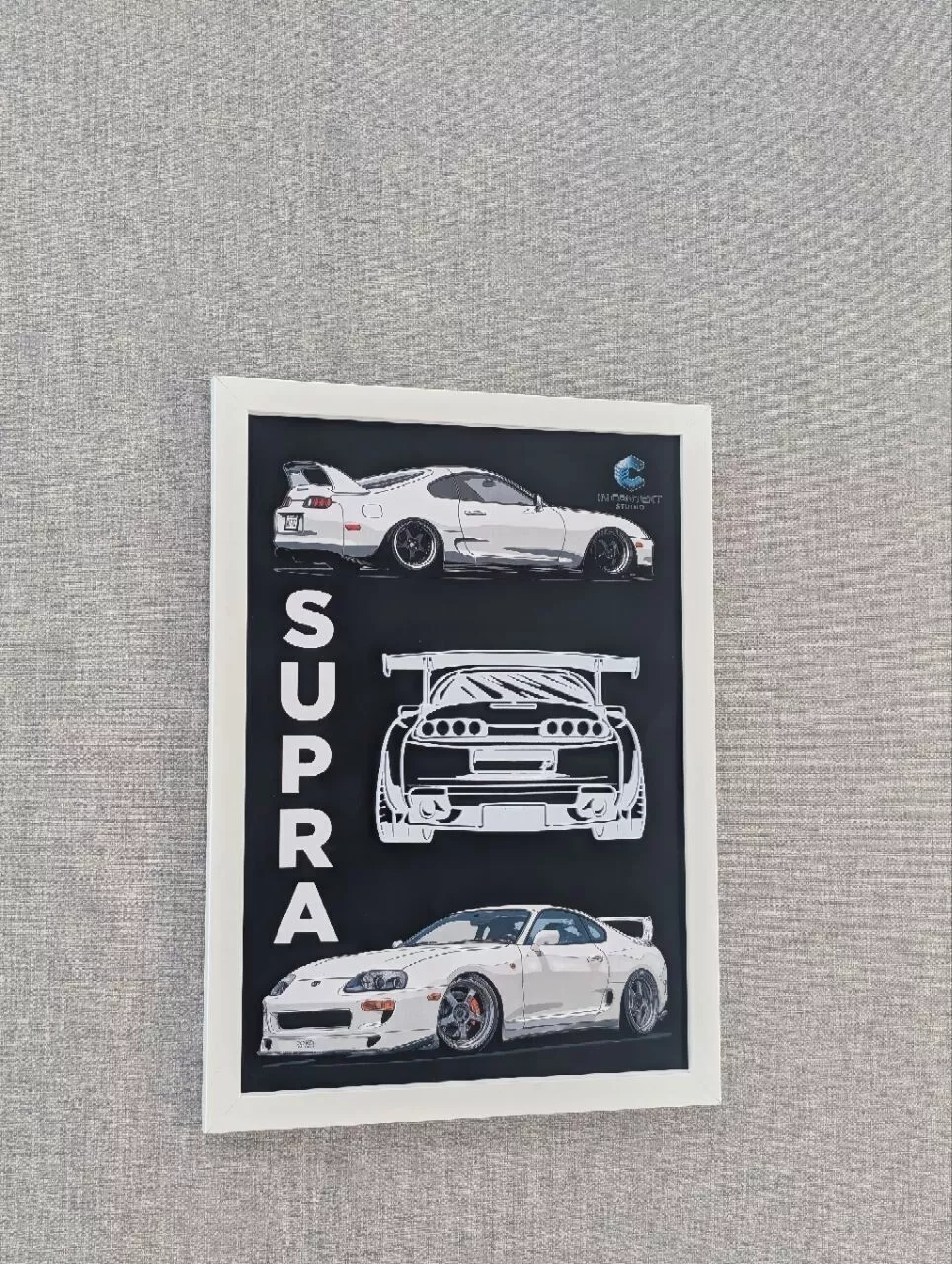 Toyota Supra MK4 3D Wall Art - Framed Automotive Poster Design 2 3D print model