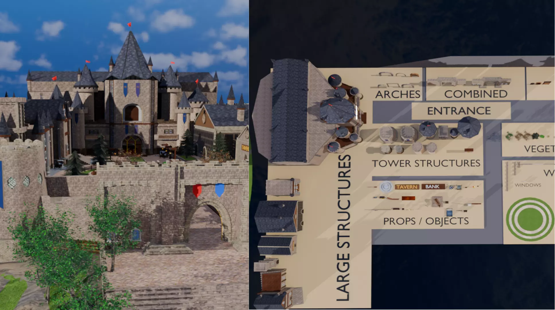 Medieval Fantasy Castle Environment Pack Modular 3D model